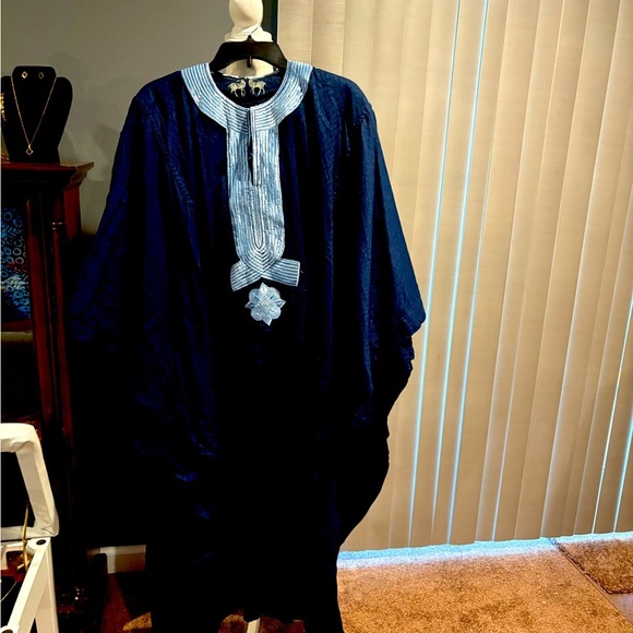 VTG African Nigeria Dashiki Kaftan Top Shirt and Pant Plus Agbada Men - Picture 1 of 10